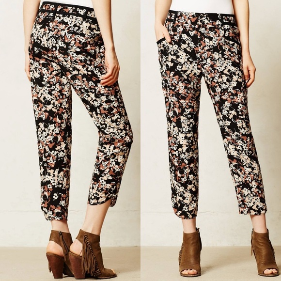 Anthropologie Pants - Anthropologie Pants Womens 10 Black Brown Cartonnier Nassella Joggers Trousers